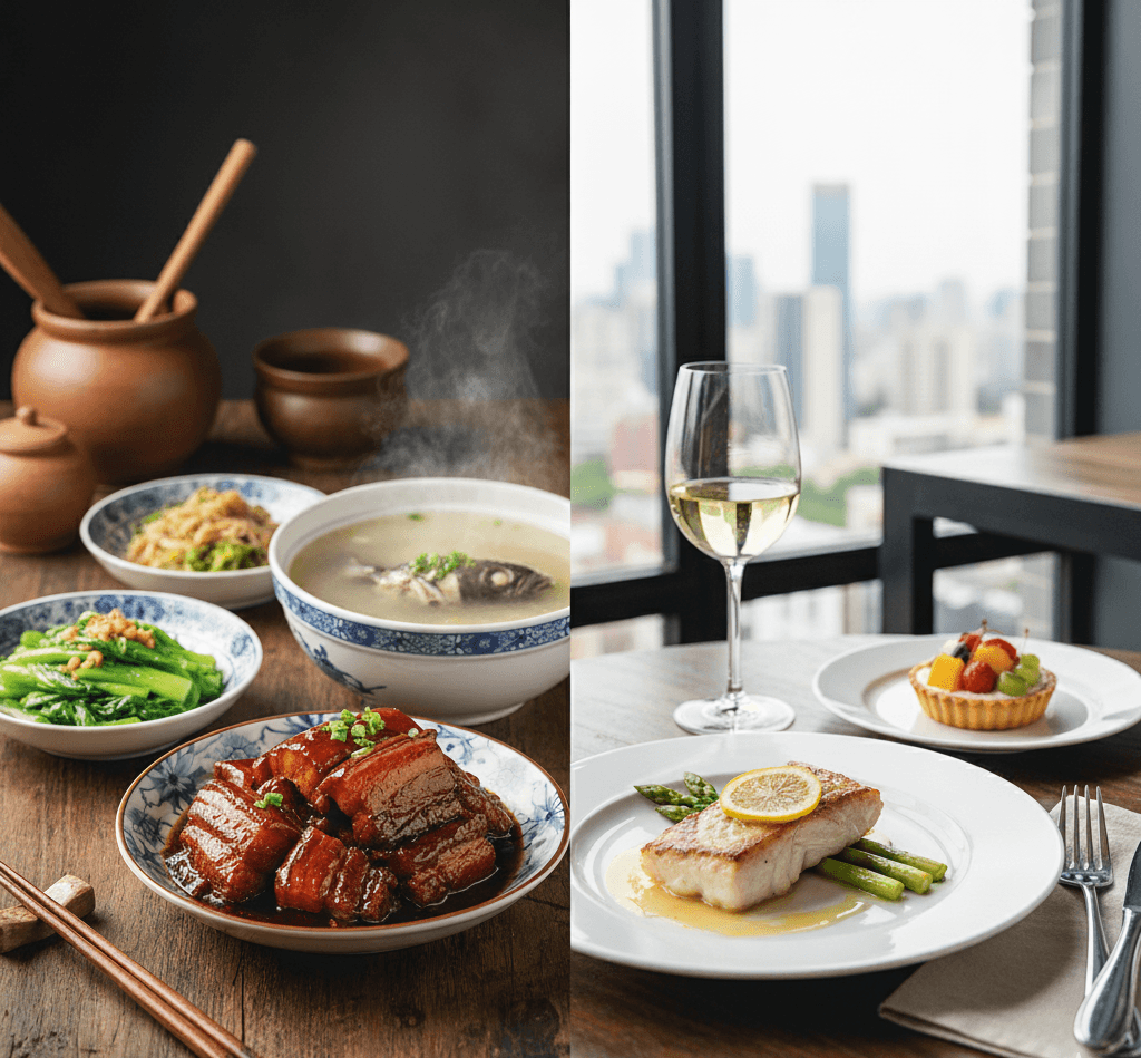 Traditional vs modern Shanghai cuisine
